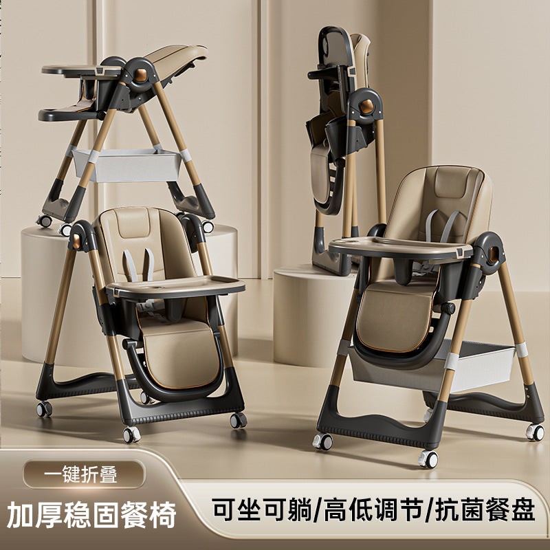 Perkypick 3 in 1 Baby High Chair for Kids with 8 Height Adjustable, 160° Recline & 5 Point Safety Belt
