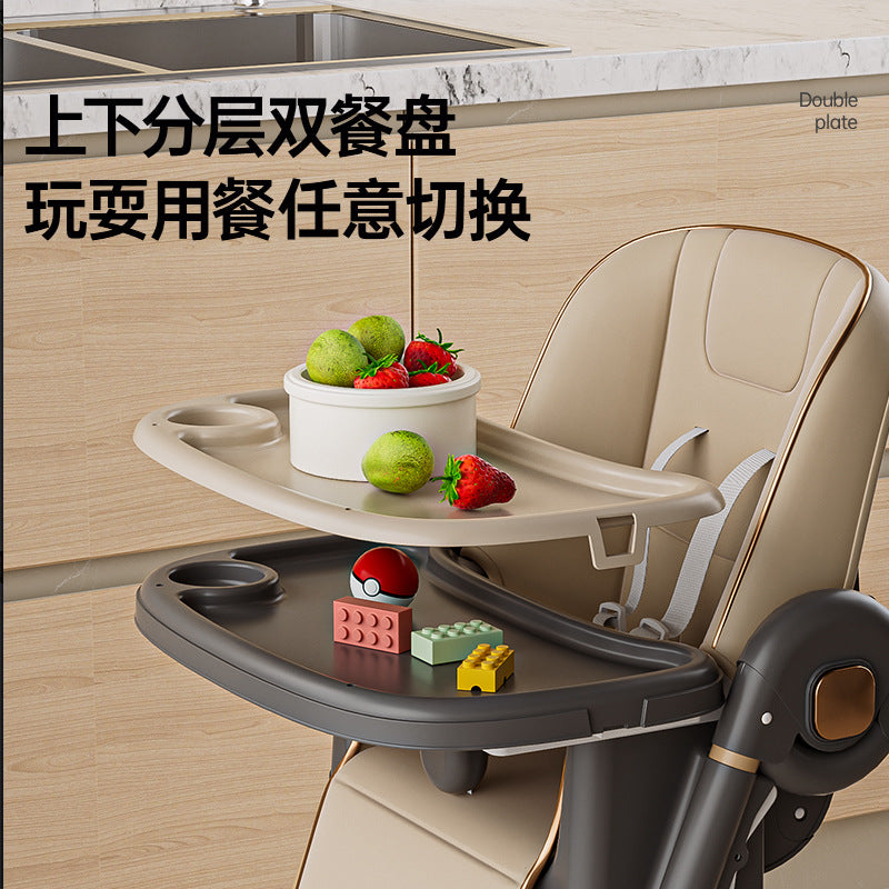 Perkypick 3 in 1 Baby High Chair for Kids with 8 Height Adjustable, 160° Recline & 5 Point Safety Belt