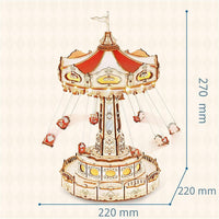Robotime Rokr Magic Amusement Park Swing RideKit DIY Music Box Rotating Building Kits