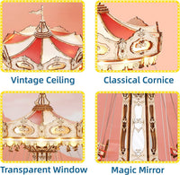 Robotime Rokr Magic Amusement Park Swing RideKit DIY Music Box Rotating Building Kits
