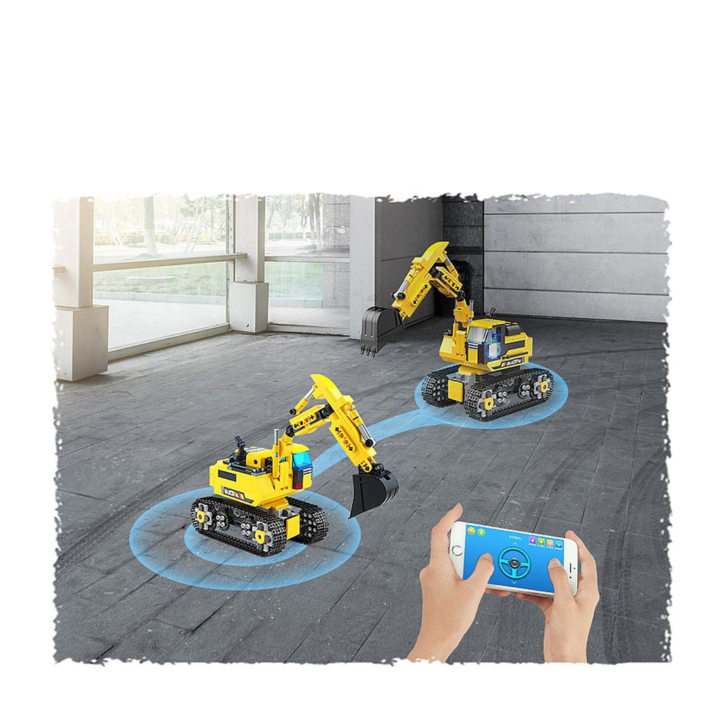 Children Assembled Toys Science Education Intelligent Programming Building Block Excavator Puzzle Creative Gifts for Kids