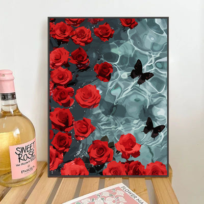 DIY Digital Oil Painting Rose Flower Hand-Painted Coloring Healing Stress Relief Oil Paint Living Room Bedroom Decorative Painting Coloring (Copy) (Copy) (Copy)