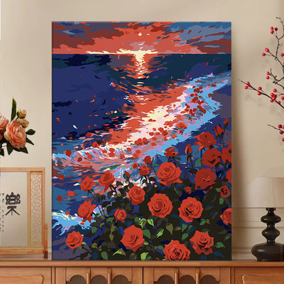 DIY Digital Oil Painting Rose Flower Hand-Painted Coloring Healing Stress Relief Oil Paint Living Room Bedroom Decorative Painting Coloring (Copy) (Copy) (Copy) (Copy) (Copy) (Copy) (Copy) (Copy) (Copy) (Copy)